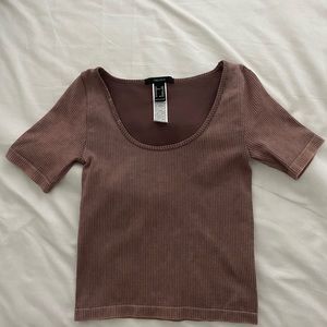 Rib Knit Mineral Wash Tee